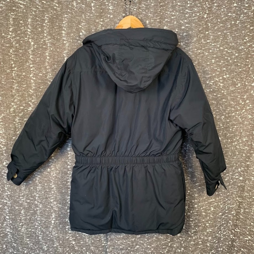 Vintage Eddie Bauer Premium Goose Down Black Winter Coat Puffer Women's Medium - Picture 6 of 16